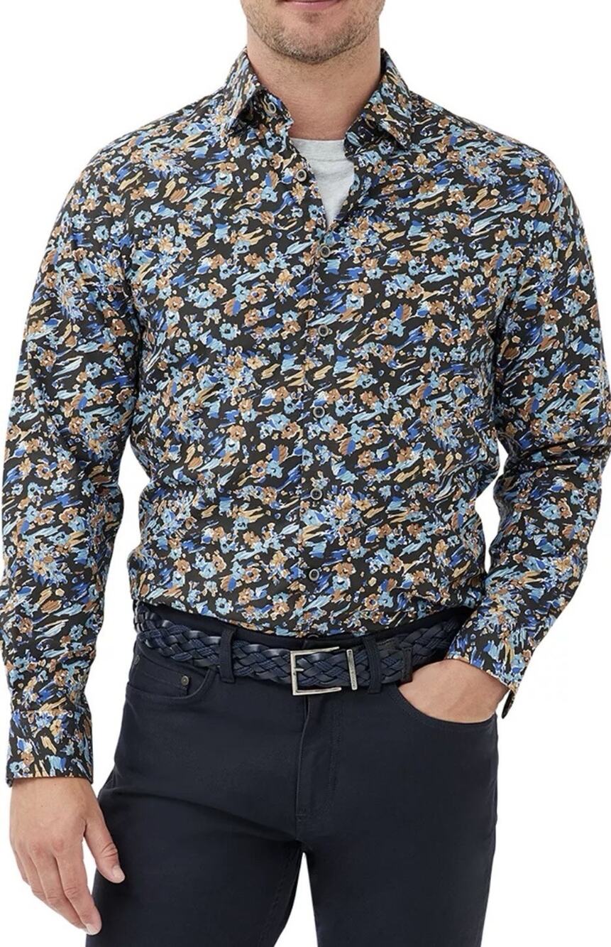 Rodd & Gunn Torrance Street Long Sleeved Sports Fit Floral Button Shirt Size XL